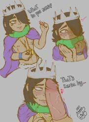 big_penis boy brown_eyes brown_hair chains condom craig_of_the_creek gay gay_domination gay_sex handjob junk_lord male nervous nervous_face nervous_smile penis rape_face raped shirtless smaller_male white_skin