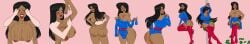 artlover4lifehannah belt black_hair cleavage disguise dressing_up leotard long_hair money nipples red_lipstick skinsuit skinsuit_transformation stripper stripper_pole tagme thick_thighs thigh_boots