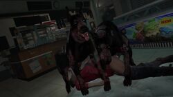 1girls 2boys 3d anal bestiality blender brown_hair canine canine_penis capcom cerberus_(resident_evil) claire_redfield cum cum_in_ass cum_in_mouth cum_in_pussy darktronicksfm deepthroat face_fucking fellatio female female_penetrated feral_on_female feral_on_human feral_penetrating feral_penetrating_human gangbang grabbing_own_breast interspecies long_hair male male/female male_feral male_penetrating monster oral resident_evil resident_evil_2_remake sound spitroast sword_swallowing_position tagme tied_hair tongue_out upside-down video white_skin zombie zombie_dog zoophilia