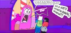 1boy 2girls adventure_time age_difference age_regression angry angry_face ass big_ass big_breasts big_butt big_hips big_thighs bikini black_hair bottom_heavy breast_reduction breasts busty cartoon_network choker collaboration comic comic_page de-aged dgoger dimples_of_venus embarrassed english english_dialogue english_text female finn_the_human grey_body grey_skin highres hips humor insult jacket jacket_open male marceline massive_breasts massive_tits monster_girl nickelodeon open_jacket panties pink_body pink_hair pink_skin princess_bubblegum ruddyrzaq shapeshifter short_hair short_shorts shorts shortstack shrinking size_difference small_breasts spongebob_reference spongebob_squarepants squidward_tentacles stockings teenager thick_ass thick_hips thick_thighs thighhighs thighs thong vampire wide_hips yelling young