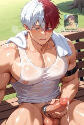 ai_generated bara boku_no_hero_academia gay male male_focus male_only muscular muscular_male my_hero_academia shabalahoho shouto_todoroki todoroki_shouto yaoi