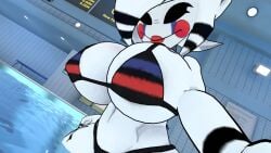 bikini fnia huge_breasts in_water marie_(cally3d) pool selfie vrchat vrchat_avatar
