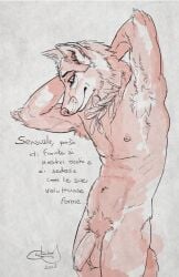2018 anthro areola arm_tuft armpit_hair arvo92 ass athletic athletic_anthro athletic_male ball_tuft balls biped body_hair canid canine canis casual_nudity chest_tuft dated elbow_tuft flaccid foreskin genitals half-closed_eyes hands_behind_head head_tuft humanoid_genitalia humanoid_penis italian_text jewelry line_art long_foreskin looking_down male male_anthro male_only mammal monochrome narrowed_eyes navel necklace necklace_only nipples nude nude_anthro nude_male pecs penis pinup portrait pose pubes red_and_white seductive signature simple_background slim slim_anthro slim_male solo standing tail tasteful_nudity text three-quarter_portrait three-quarter_view tuft uncircumcised unretracted_foreskin vein veiny_penis whisker_spots whiskers white_background wolf