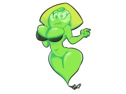 curvy gem_(species) genie genie_lamp ghost_tail green_hair green_skin lamp large_breasts peridot_(steven_universe) plain_background shocked steven_universe suction surprised sweetdandy tagme top wide_hips