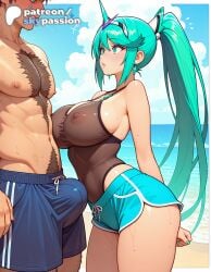 1girls 2026 ai_assisted ai_generated anime aqua_hair artist_name breasts bulge bust cloud explicit hi_res high_quality high_resolution highres jewelry nintendo patreon patreon_username pneuma pneuma_(xenoblade) ponytail sky skypassion stable_diffusion sweat watermark xenoblade_(series) xenoblade_chronicles_(series) xenoblade_chronicles_2