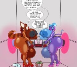 absurd_res ailurid anthro ass big_breasts big_butt big_nipples big_penis bimbo_anthro breasts clothing destiny_(deminothedragon) dialogue digital_media_(artwork) dragon duo ear_piercing english_text footwear futanari genital_growth genitals growth growth_potion hair hi_res high_heels huge_breasts huge_butt huge_cock huge_lips huge_nipples hyper hyper_breasts hyper_butt hyper_genitalia hyper_penis intersex intersex/intersex jajahyena_(artist) lips low_intelligence mammal mythological_creature mythological_scalie mythology nipples non-euclidean_sex nonbinary_(lore) penis penis_growth piercing ponytail portal portal_sex red_panda reptile sage_(king) scalie sex shoes stomach_bulge tail text thick_lips thinking_with_portals unimpressed