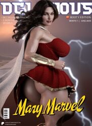 1girls 3d big_breasts big_butt breasts brown_eyes brown_hair bubble_ass bubble_butt busty cameltoe cape celebrity cga3d curvaceous curvy curvy_body curvy_female curvy_figure dc dc_comics dc_extended_universe erotichris female female_only fit fit_female fully_clothed grace_caroline_currey large_breasts looking_at_viewer magazine magazine_cover mary_batson mary_marvel muscular muscular_female patreon_username pixiv_username shazam_(series) solo thick_thighs voluptuous voluptuous_female wide_hips