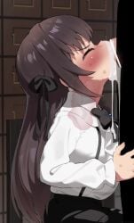 1boy 1girls 2d 2d_animation after_fellatio after_oral alina_clover all_the_way_to_the_base animated bar_censor belly_inflation big_breasts blowjob blush bow bowtie breasts brown_hair censored clothed clothing cum cum_in_mouth cum_in_stomach cum_in_throat cum_inside cum_on_tongue cumflated_belly cumflation deep_blowjob deepthroat deleted excessive_cum fellatio female female_penetrated from_side green_eyes guild_no_uketsukejou_desu_ga_zangyou_wa_iya_nanode_boss_wo_solo_toubatsu_shiyou_to_omoimasu heart-shaped_pupils inflation light-skinned_female light-skinned_male light_skin live2d long_hair longer_than_30_seconds looking_at_another looking_at_partner looking_up male male/female male_penetrating male_penetrating_female mizumizuni no_sound oral oral_penetration oral_sex penis penis_in_mouth sex shorter_than_one_minute side_view solo_focus straight sucking sucking_penis swallowing swallowing_cum swallowing_penis_while_deepthroat sweat tagme tears throat_fuck throatpie tongue tongue_out vertical_video video x-ray