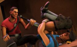 baseball_bat gay gay_sex object_insertion scout_(team_fortress_2) scoutcest selfcest sfm source_filmmaker team_fortress_2 tf2 yaoi