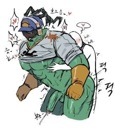 2boys _peuhehe_ blush blushing dripping_cum erection from_behind gay janitor_thresh league_of_legends male male/male male_only moan moaning muscular muscular_male penetration penis riot_games sex size_difference small_dom_big_sub smaller_male