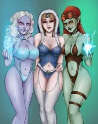 3girls female_focus female_only heroes_of_might_and_magic heroes_of_might_and_magic_3 pin_up sexy_body sexy_pose