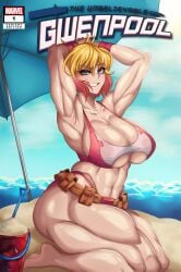 1girls bikini female gwenpool light-skinned_female light_skin ryosuart solo