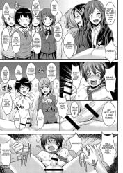 1boy 9girls bondage cfnm clothed_female_nude_male comic dialogue erection humiliation manga manga_page micropenis multiple_girls only_one_naked public small_penis small_penis_humiliation tiny_penis