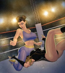 2girls artist_request big_ass big_breasts birds_of_prey black_canary breasts capcom chun-li crossover curvaceous curvy curvy_figure dc_comics digital_media_(artwork) dinah_lance female green_arrow_(series) hips hourglass_figure huge_ass huge_breasts justice_league large_ass large_breasts legs light-skinned_female light_skin mature mature_female slim_waist street_fighter thick thick_hips thick_legs thick_thighs thighs unknown_artist voluptuous waist wide_hips