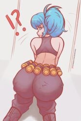 1girls big_ass blue_eyes blue_hair king_of_fighters leona_heidern light-skinned_female light_skin long_hair pale-skinned_female pale_skin thick