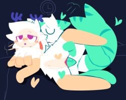 1boy 1girls 2026 anthro anthro_on_anthro anthro_penetrating_anthro antlers artifyber blush blushing breasts bunny bunny_ears bunny_girl duo fish furry green_body grey_fur heart heart_symbol leg_grab leg_up male/female male_penetrating_female mammal on_side orange_body orange_fur penis pussy raised_leg sex sex_from_behind shark shark_boy shark_tail simple_background straight tail tiger_shark two-tone_fur vaginal_penetration white_body white_fur x-ray