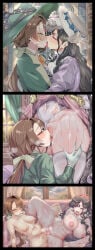 2d 2girls ai_generated areola areolae big_breasts black_hair blush breasts brown_hair closed_eyes clothes_lift comic cunnilingus curtains dress female female/female female_only french_kiss glasses gloves green_headwear hat huge_breasts indoors isolde_(reverse:1999) kakania_(reverse:1999) kiss kissing large_breasts large_nipples large_thighs licking licking_pussy long_hair medium_breasts multiple_girls navel nightcordsrose nipples nude open_mouth panties ponytail puffy_nipples pussy pussy_juice reverse:1999 saliva saliva_string saliva_trail scissoring spread_legs steam sweat thick_thighs thighhighs thighs tongue tongue_out tribadism twitching underwear white_gloves white_headwear white_thighhighs wide_hips window witch_hat yuri
