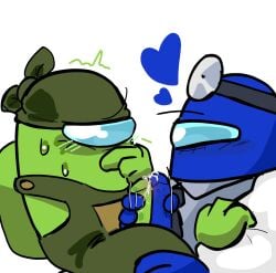 among_us among_us_blue among_us_green cum frottage penis penises_touching stroking_penis