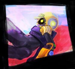(brawl_stars) ass ass_focus blushing brawl_stars butt_focus copyright gray_skin meeple_(brawl_stars) nonbinary