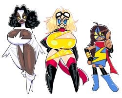 3girls carol_danvers kamala_khan marvel monica_rambeau ms._marvel tagme theguywhodrawsalot