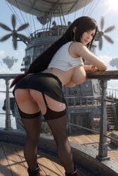 1girls 2026 3d ai_generated aistuffo areolae bent_over black_hair boots breasts breasts_out clothes_lift clothing day female female_only final_fantasy final_fantasy_vii_remake gorgeous grin hands_on_hips large_breasts long_hair looking_at_viewer looking_back miniskirt nipple_bulge nipples no_bra no_panties outdoor_nudity outdoors pussy pussy_lips red_eyes round_breasts ship smile solo square_enix stockings straps sunlight thighs tifa_lockhart uncensored uncensored_vagina underboob vagina
