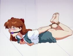 ai_generated asuka_langley_sohryu ballgag bondage hogtie neon_genesis_evangelion