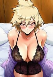 ai_generated blush lace lingerie milf mitsuki_bakugou my_hero_academia spiky_hair