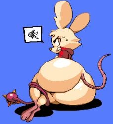 1girls angry ass bottom_heavy bottomless female glare looking_back mina_(mina_the_hollower) mina_the_hollower mouse_ears mouse_tail pixel_art sabs3 scowl tail thick_thighs tied_up white_fur yacht_club_games