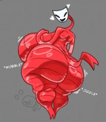 1girl 2d ass big_ass big_breasts breasts curvy fat_ass fat_hips female gangle_(the_amazing_digital_circus) glitch_productions hand_on_breast heart hearts_around_head hips huge_ass huge_breasts huge_thighs leitinhotop mask massive_ass massive_breasts motion_lines no_genitals no_sex non-human nonhuman nude onomatopoeia ribbon simple_background simple_drawing solo standing tagme tail text the_amazing_digital_circus thick_thighs thighs twitter_link wide_hips wobbling_ass