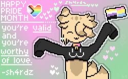 .3 1boy 1femboy 1furry :3 androgynous animal_genitalia bell bell_collar blush bra cat_boy cat_ears catboy catsune close-up close_up closed_eyes collar collared crop_top crop_top_hoodie english_text femboy femboy_only fox_tail fur furry furry_only genitals graphic_tee gym_bra harry_(sh4rdz) heart kitsune_tail male male_only markings nonbinary_flag nonbinary_pride_colors one_eye_covered original original_character oversized_clothes oversized_clothing pansexual pansexual_flag pansexual_male pansexual_pride_colors pixel_(artwork) pixel_art posing posing_for_picture posing_for_the_viewer pride pride_color_flag pride_colors pride_flag pride_month progress_pride_colors questionable self_upload sh4rdz_(artist) tagme text