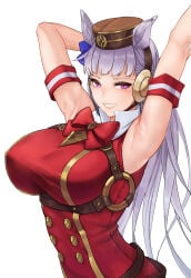 armpit armpit_crease armpit_fetish armpit_peek armpits arms_up big_boobs big_breasts big_tits boobs breasts clothed gold_ship_(umamusume) horse_girl kemonomimi large_boobs large_breasts large_tits mute_(artist) nipple_bulge nipples nipples_visible_through_clothing pink_eyes sweat sweaty tight_clothing tits titties umamusume umamusume_pretty_derby white_hair