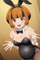 ai_generated enjoying_pregnancy female gardenia_(pokemon) ginger ginger_female ginger_hair gym_leader playboy_bunny pokegirl pokemon pokemon_dppt pregnant pregnant_belly pregnant_female solo solo_female solo_focus