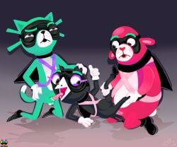anthro bear cat feline furry gangbang hetero_sex ibispaintx no_ai risobase tagme threesome toca_boca