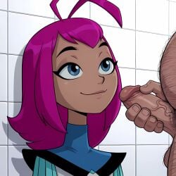 1boy 1boy1girl 1girl1boy 1girls 2d ai_generated ai_video animated antenna_hair blue_eyes civitai cum cum_drip cum_dripping cum_in_hair cum_on_body cum_on_face cum_on_hair cum_trail cumshot dc dc_comics ejaculation facial female kole kole_weathers munamauno no_sound pink_hair tagme teen_titans ugly_bastard ugly_man video