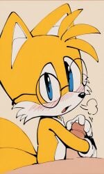 1boy 2d anthro blush cute furry handjob hugging human_on_anthro male miles_prower miles_tails_prower pov sketch solo sonic_(series) sonic_the_hedgehog_(series) tails tails_the_fox
