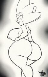 1girls abstract_background absurd_res alien alien_humanoid ass bedroom_eyes big_ass big_breasts big_butt breasts busty cartoon_network curvaceous curvy curvy_body curvy_female curvy_figure digital_media_(artwork) eyelashes female female_focus female_only fingers gem_(species) hand_on_hip hi_res hourglass_figure huge_ass huge_breasts huge_butt humanoid large_breasts lips looking_at_viewer looking_back naked nipples nude round_ass seductive simple_background smile solo standing steven_universe tansau thick_ass white_background white_body white_diamond_(steven_universe) white_eyes white_hair white_skin
