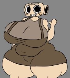 1girls 2026 areolae big_breasts big_thighs boobs breasts dandy's_world looking_at_viewer nipples nude nude_female object_head roblox_game shelly_(dandy's_world) smile smiley_face solo solo_female sonicboigoons voluptuous voluptuous_female