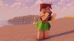 3d beach big_breasts bikini breasts coconut_bra dance dancing exposed_torso fba fba_project female female_only game_mod gearheartful grass_skirt hawaiian hula hula_dance hula_dancer leaf_skirt minecraft mod mojang music outdoors shirtless sound summer tagme tropical tummy video