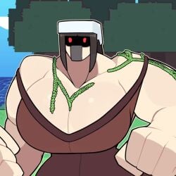 alex_(minecraft) call_me call_me_gesture iron_golem_(minecraft) minecraft movailarts slapping_ass slapping_butt tagme video