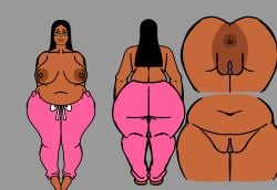 1girl 1girls :3 anus anus_focus areola areolae big_areola big_areolae big_ass big_breasts big_butt bottomless breasts bubble_ass bubble_butt chubby chubby_female chunky dark-skinned_female dark_skin dumptruck_ass dumptruck_butt fat fat_ass fat_butt fat_female female female_focus female_only glasses huge_ass huge_butt looking_at_viewer naked naked_female nude nude_female original original_character pants pussy ribznsfw standing thick_ass thick_butt thick_hips thick_thighs topless vagina