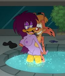 1boy 1girls amblin_entertainment anthro bonkers bonkers_d._bobcat breast_grab breasts disney disney_channel drai_(artist) female male male/female margot_mallard nipples tiny_toon_adventures warner_bros warner_bros._animation warner_brothers
