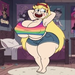 ai_generated big_breasts disney huge_breasts large_breasts star_butterfly star_vs_the_forces_of_evil