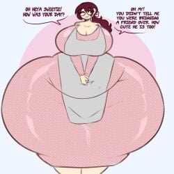 1girls cougar_milf dress female female_focus female_only hyper hyper_ass hyper_thighs milf moonraige solo solo_female text thicc