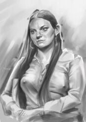 1girls actress big_breasts breasts callmenemo celebrity dafne_keen erect_nipples female female_only nipple_bulge real_person solo