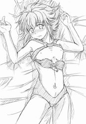 female flat_chest jun_(666) jun_(pixiv187793) mail_beater mel_peter monochrome super_robot_wars super_robot_wars_z topless