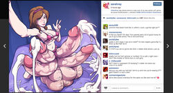 1futa balls bikini bimbo bra breasts brown_hair busty cleavage cum ejaculation excessive_cum facebook futa_only futanari gigantic_penis gigantic_testicles hair hairband handsfree_ejaculation huge_balls huge_cock huge_testicles hyper_balls hyper_penis intersex looking_at_viewer multi_balls multi_genitalia multi_penis panties penile_artillery penis selfie solo sparrow_(artist) tetraphallia veiny veiny_penis veiny_testicles voluptuous