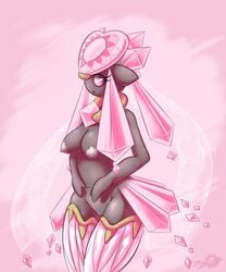 1girls 2018 anthro areolae belly big_breasts breasts crystal diamond_(gem) diancie eyelashes fairy female female_only gem grey_skin hair hi_res latiar legendary_pokémon looking_away mega_diancie mega_evolution mineral_fauna navel nintendo nipples nude open_mouth pink_background pink_eyes pink_sclera pokémon_(species) pokemon pokemon_oras pokemon_xy pokemorph pussy simple_background solo source_request teeth text thick_thighs tongue video_games watermark wide_hips