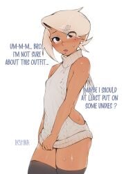 1boy 1femboy almost_naked almost_nude blush blush_lines blushing_at_viewer cuntboy earrings femboy gyaru gyaru-oh gyaruo ikstina intersex makeup male naked_sweater otoko_no_ko otokonoko piercing shy shy_expression socks solo sparky sparky_(ikstina) stockings sweat sweatdrop sweater sweating sweaty talking talking_to_viewer tanned tanned_skin thick thick_ass thick_legs thick_thighs thighhighs turtleneck turtleneck_sweater virgin_killer_sweater wide_hips