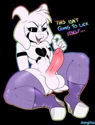 anthro asriel_dreemurr asriel_dreemurr_(god_form) balls big_penis black_sclera boss_monster caprine clothing dongitos english_text footwear fur goat high_heels horn humanoid_penis looking_at_viewer male male_only mammal mostly_nude penis platform_footwear platform_heels rainbow_text shoes simple_background solo spread_legs spreading text thick_thighs undertale video_games white_balls white_fur