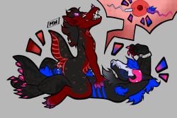 3_eyes anthro ass balls black_body black_fur black_hair black_scales blue_body blue_fur blue_hair bodily_fluids bone bone_mask bound bovid_horn canid canine canis caprine_horn celum_(character) claws colored_nails cowgirl_position cuff_(restraint) cum cum_in_vagina cum_inside cum_on_balls cum_on_self cuntboy cuntboy_impregnation cuntboy_penetrated dominant dragon duo duo_focus ear_piercing eyebrows eyelashes from_front_position fur fur_markings genital_fluids genitals goat_horn gradient_body grey_background group hair handcuffed handcuffs hi_res horn huge_eyebrows impregnation intersex intersex/male intersex_penetrated interspecies interspecies_domination interspecies_impregnation long_tail madmawz male mammal markings mask metal_cuffs moan mohawk multi_eye mythological_creature mythological_scalie mythology nails nude on_bottom on_top orgasm ovum penetration penis piercing pink_claws pink_eyes pink_horn pink_nails psyker_(character) pussy questionable_consent raised_tail red_body red_scales restraints romantic romantic_couple scales scalie sex simple_background size_difference skull skull_mask skulldog_(species) small_tail smile sperm_cell tail teeth trans_(lore) trans_man_(lore) vaginal_fluids vaginal_penetration wingless_dragon wolf